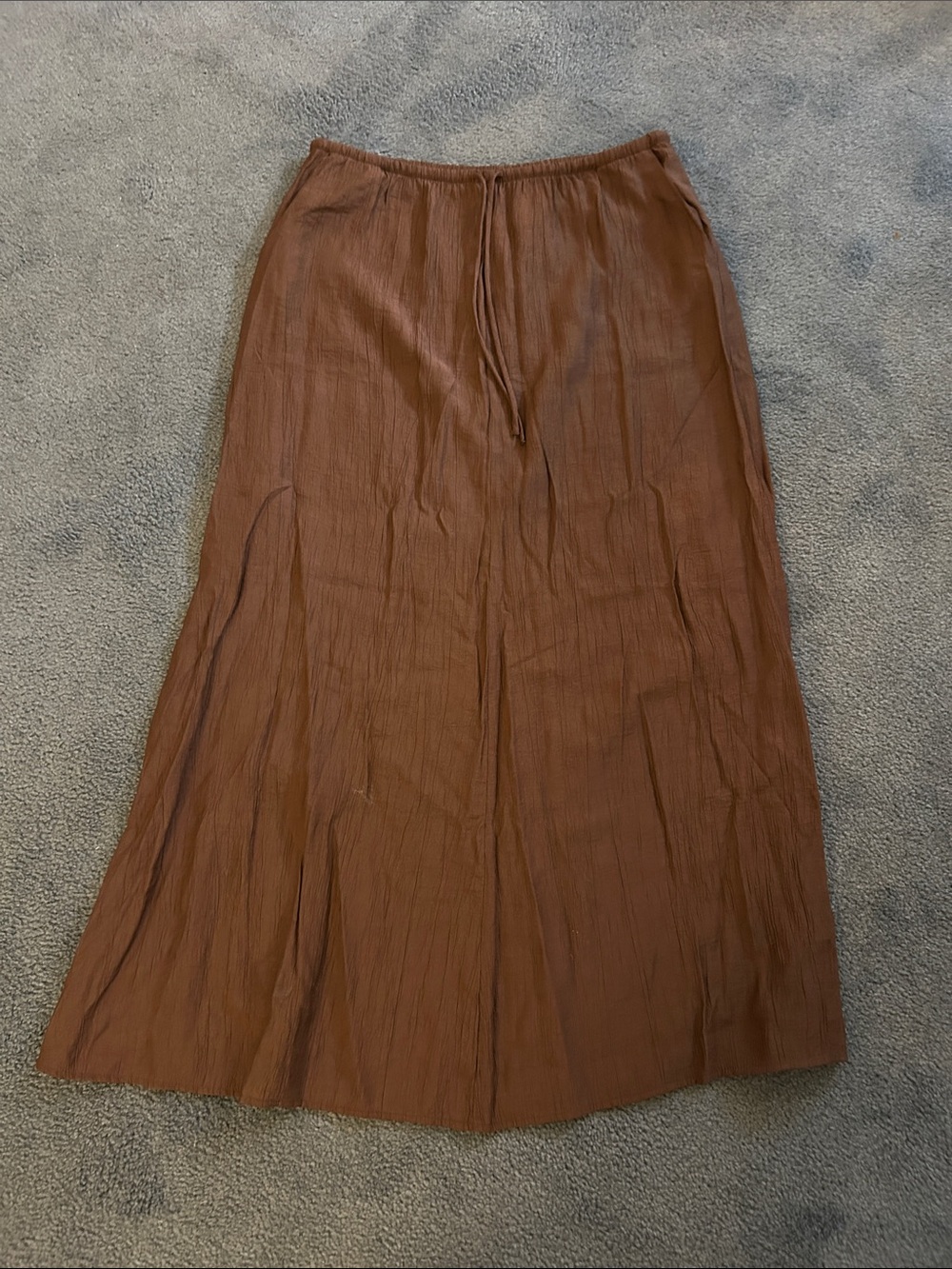 Zara Brown Drawstring Maxi Skirt